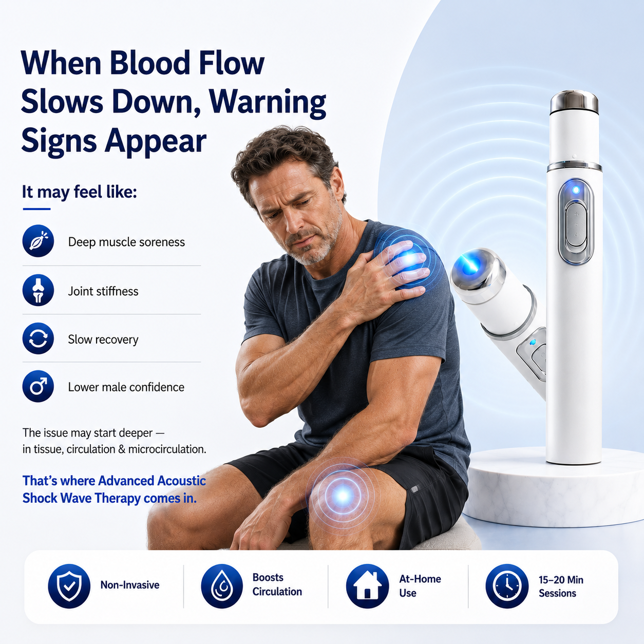 Shockwave Therapy Device. ——  Restore Blood Flow • Relieve Pain • Support Men's Performance